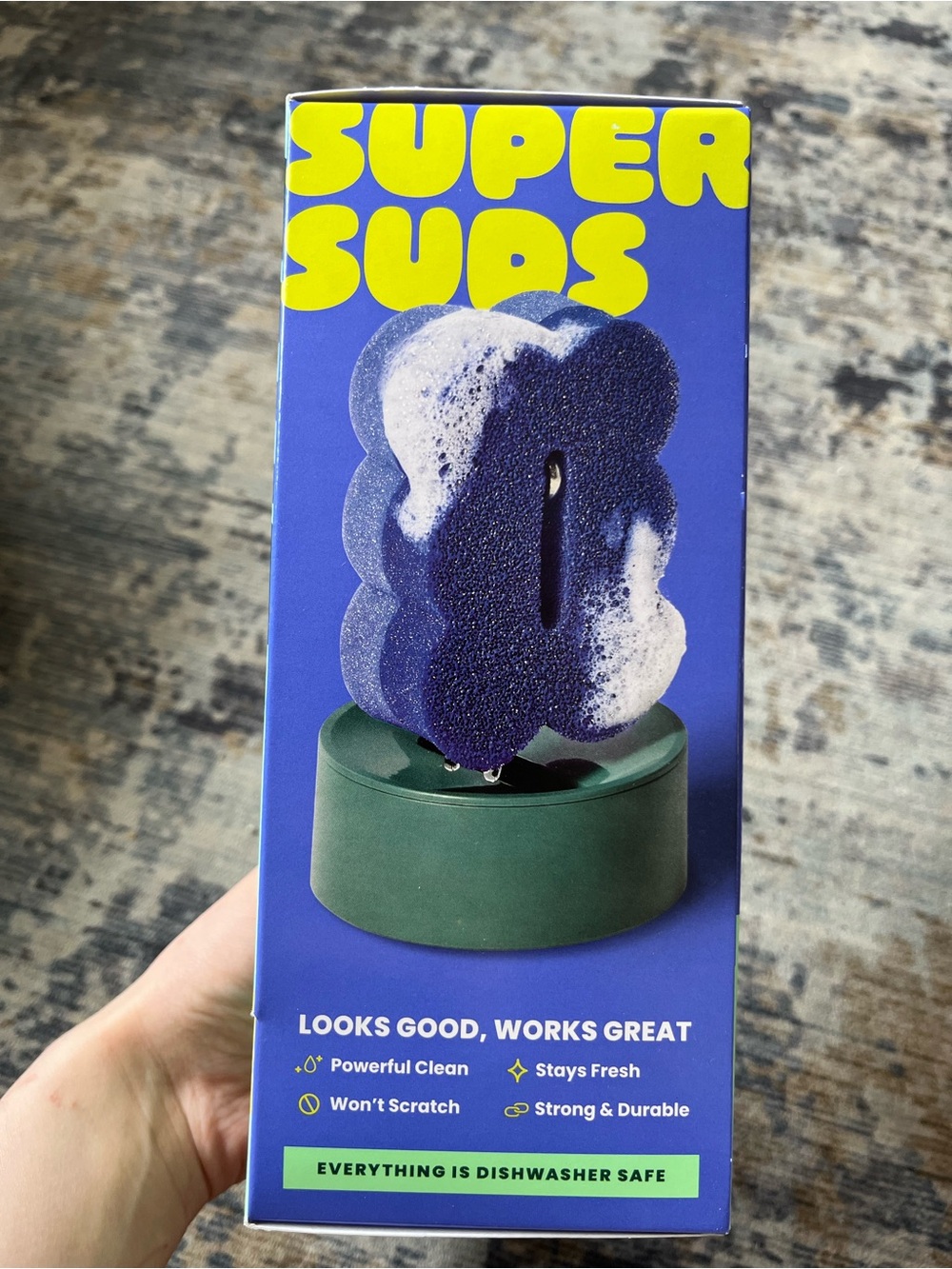 Scotch-Brite Scrub & Wipe 2-Sided Scrubber with Stand - Blue & Green - Picture 2 of 3